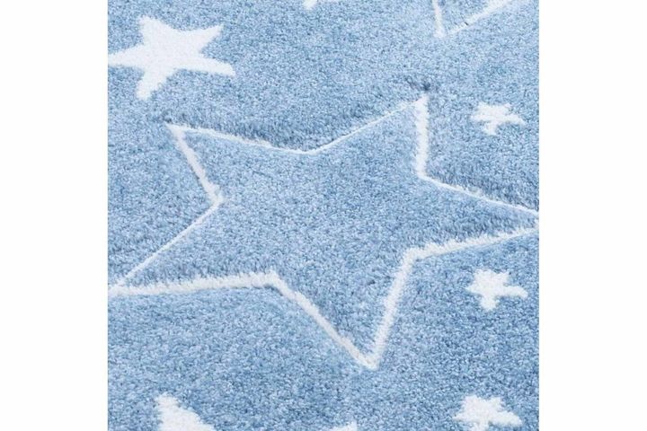 Piave Star Print Children's Rug, 80 x 150
 cm, Blue