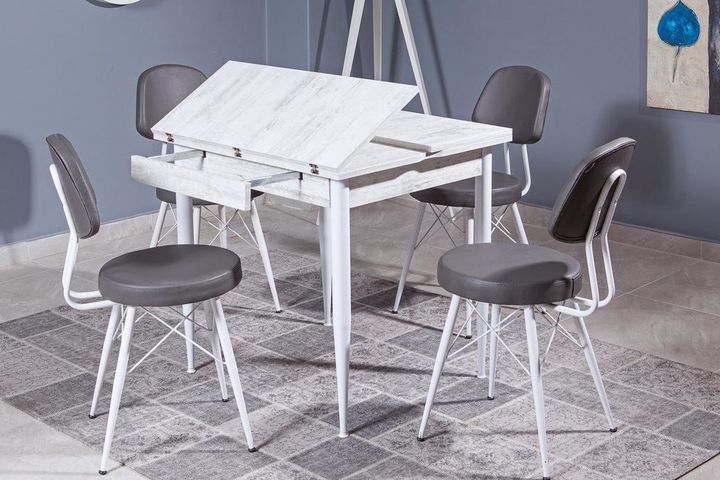 Adler Vierkante Tafel, 80x70 cm, Wit