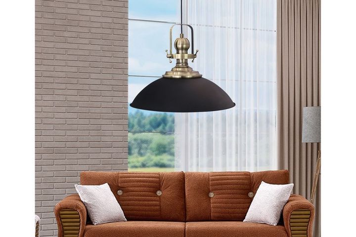 Bellezza Rock 1-Light Pendant, Black & Silver