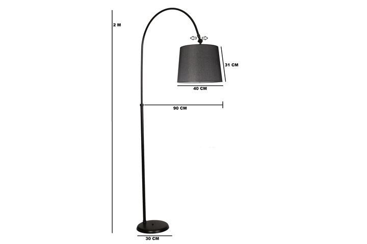 Lina Floor Lamp, 200 cm, Black
