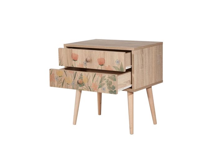 City Tulip Bedside Table, Oak