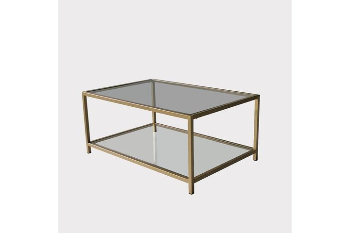 Neostyle Glass Coffee Table, Brass