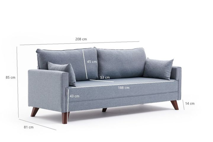 Bella Soft Slaapbank, Blauw