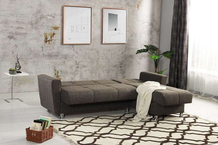 Daffodil Hoekbank met Slaapfunctie, Bruin