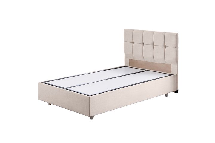 Paris Boxspringbed met Hoofdbord, 90x200 cm, Creme