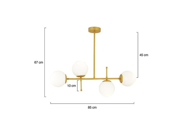 Apliqa Gael Hanglamp met 4 Lampjes, Goud