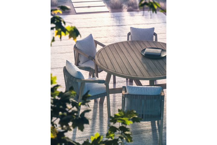 Monte Carlo Round Tuinset, 6 Zits, Creme