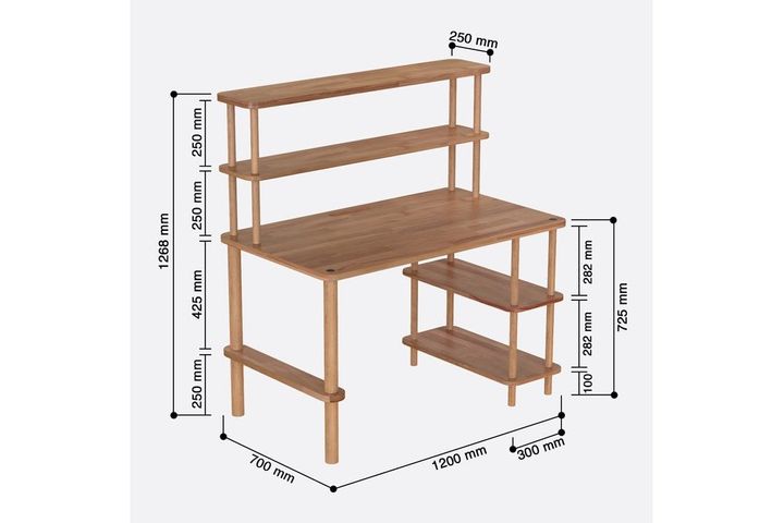 Maya Nora Desk, 120 cm, Walnut