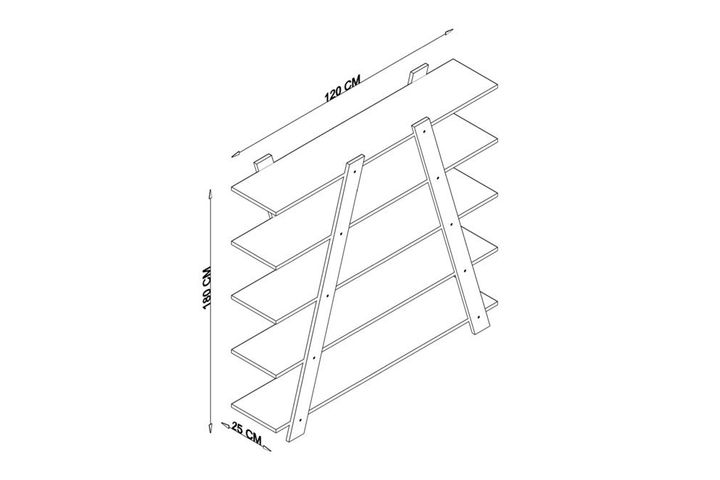 Drava Boekenrek met 5 Rekken, Wit en Eik