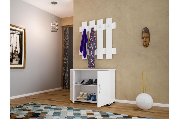 Traun Hanger en Schoenenkast, Wit