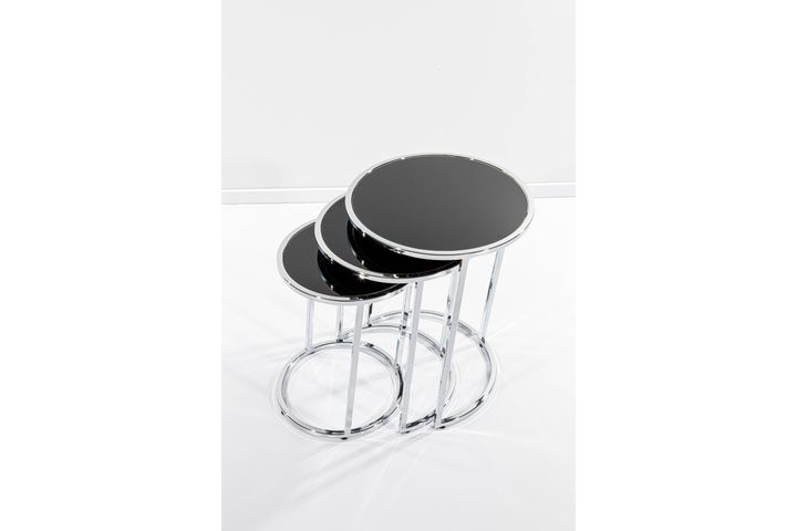 Circles Glazen Zettafels, Zwart en Chroom