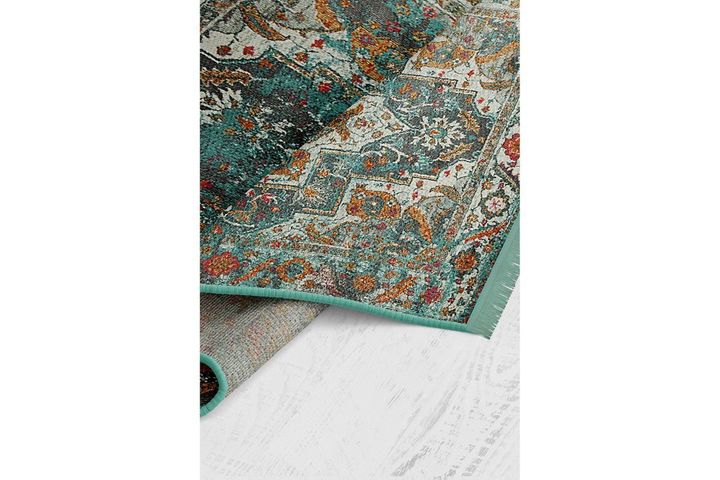 Nakka Tika Machinetapijt, 120x180 cm, Turkoois