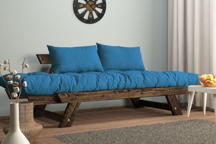 Woodesk Aller Massief 2-Zitsbank, Blauw en Bruin