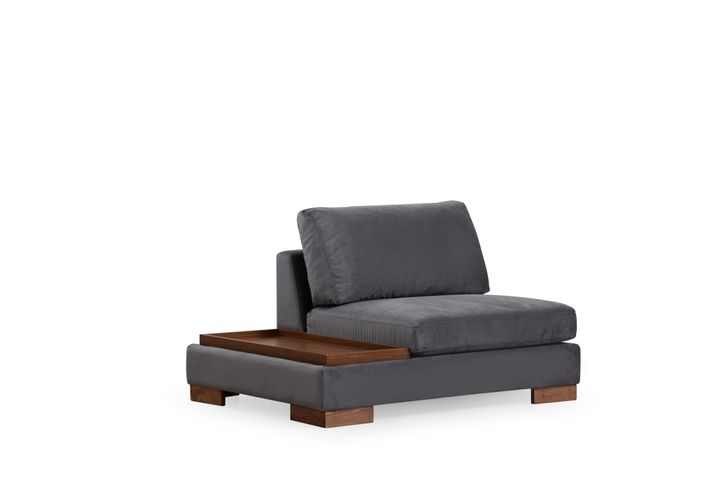 Tulip Modulaire Hoek, enkele Module met Linker Tafel, Grijs