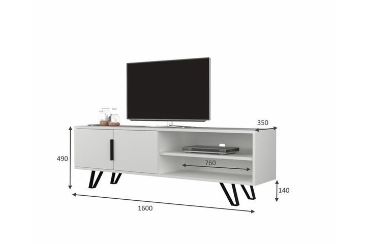 Foot TV Unit, 160 cm, White