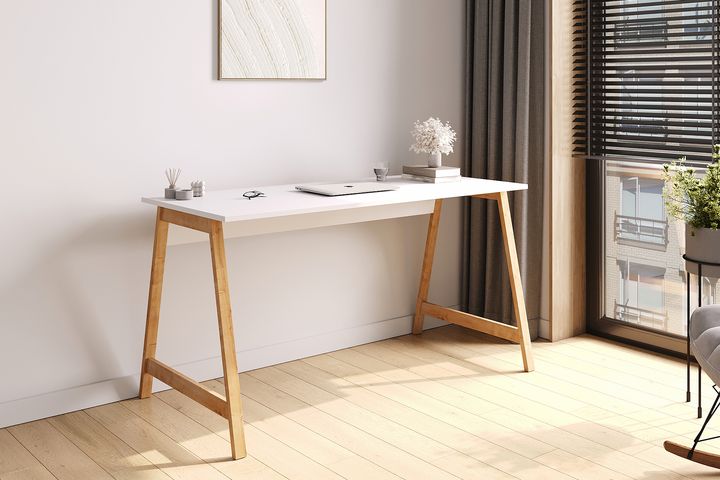 LAGOMOOD DENGE ÇALIŞMA MASASI, BEYAZ MEŞE 120 CM