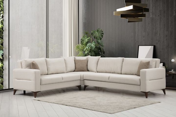 Kristal Hoekbank, Beige