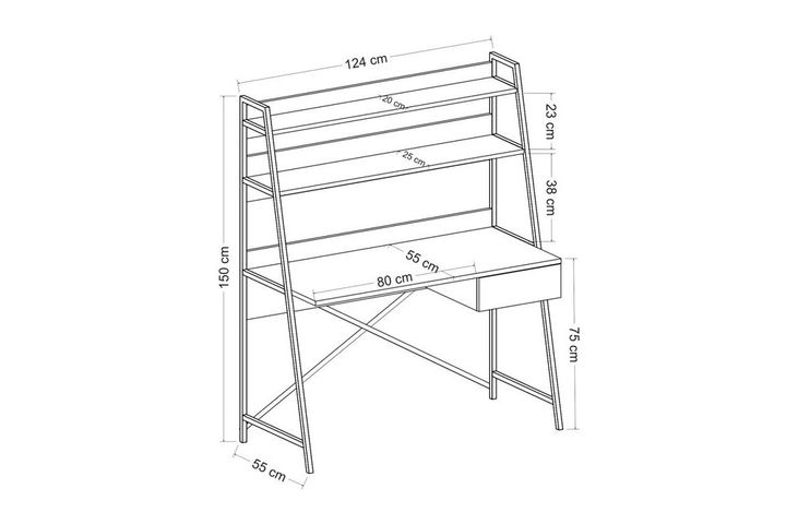 Arte Bureau met Metalen Poten, Walnoot en Zwart