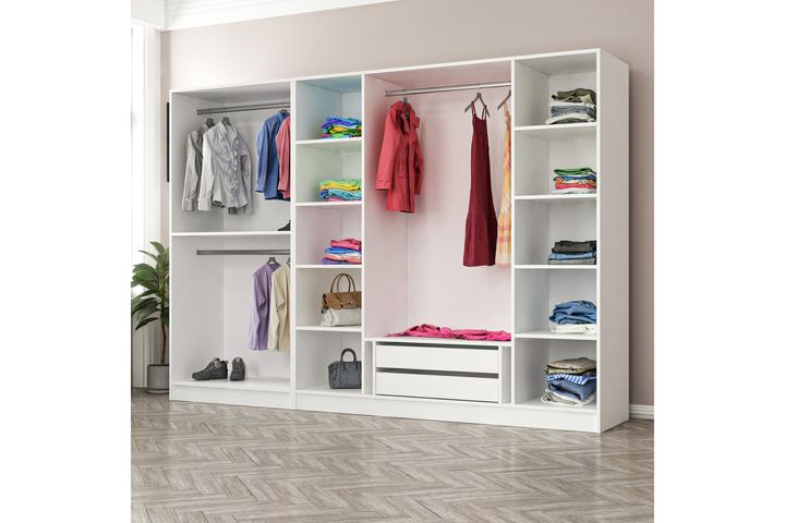 Medway Tideway 6 Door Wardrobe, White