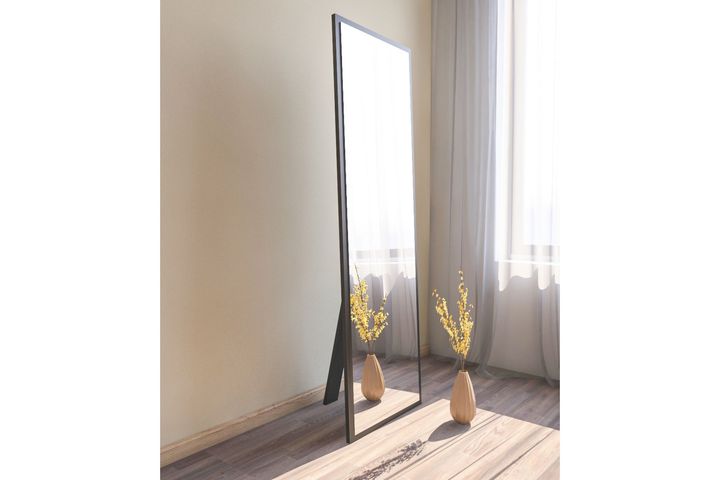 Mone Rechthoekige Staande Spiegel, 160x50 cm, Zwart