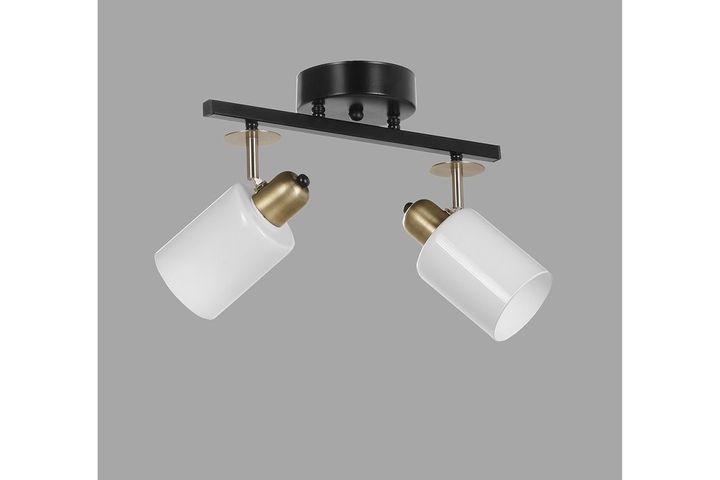 Nomi Glazen Hanglamp met 2 Lampjes, Zwart