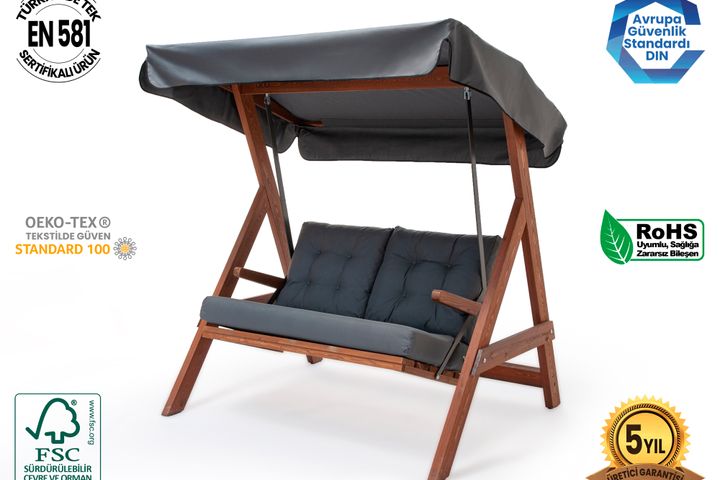 Helen 2-Person Porch Swing, Grey