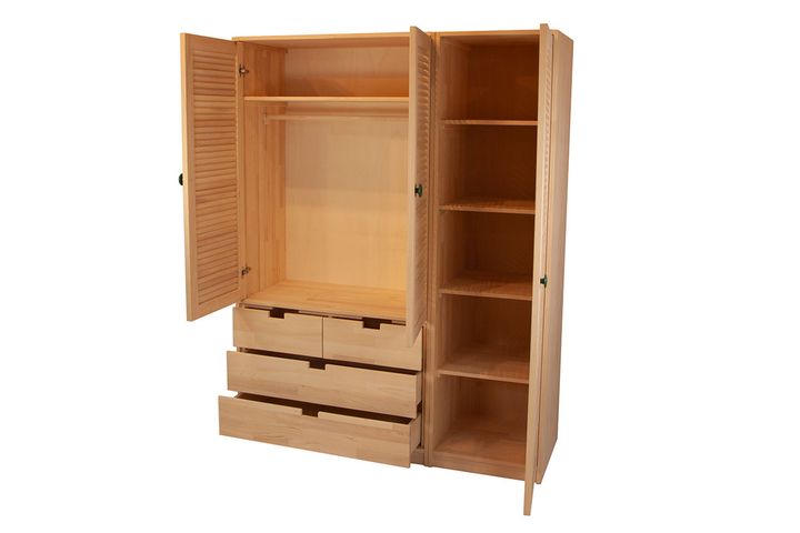 Monno 3 Door Children's Wardrobe, Light Wood