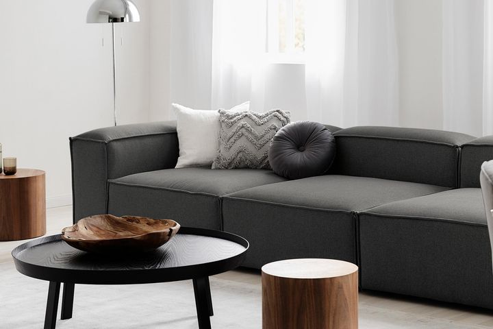 Frid Linnen 3-Zitsbank, Antraciet