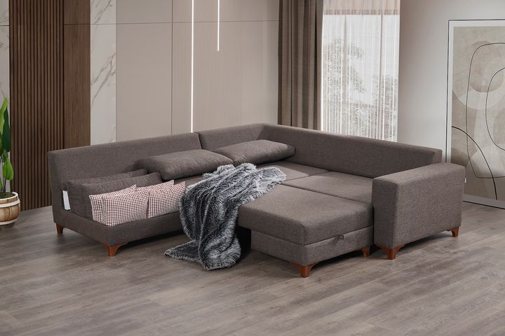 Masse Hoekbank Links, Bruin