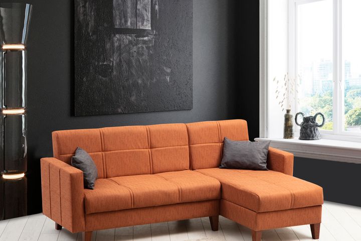 Polia Hoekbank en Fauteuil, Steenrood