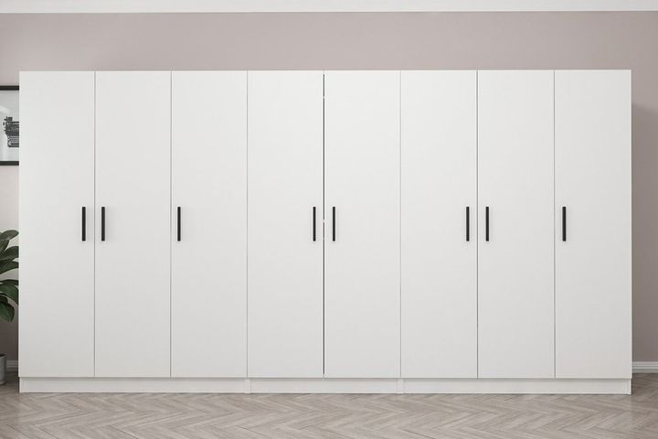 Medway Kledingkast met 8 Deuren en 4 Lades, Wit