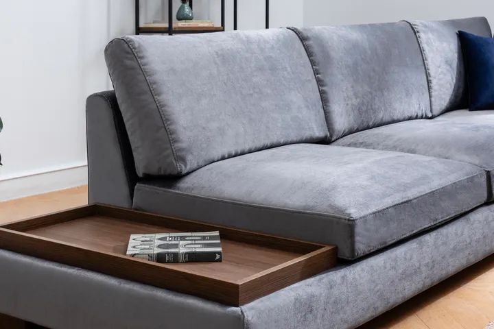 Tulip Hoekbank Rechts, Donkergrijs (Zonder pouf)