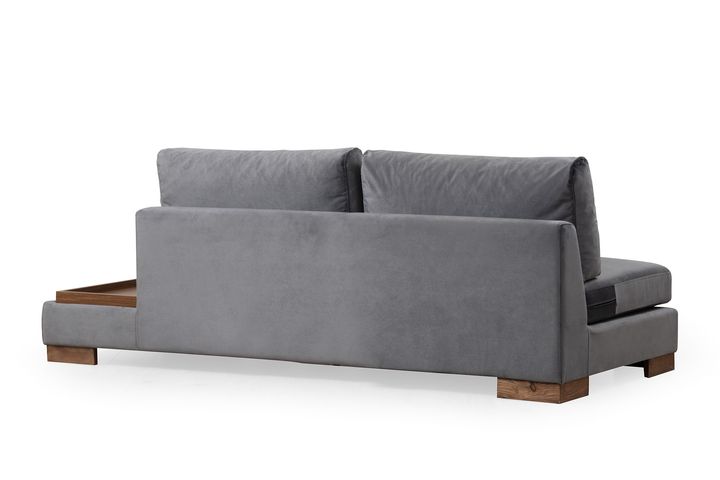 Tulip Modulaire Hoek, Rechts Drievoudige Module met Tafel, Grijs