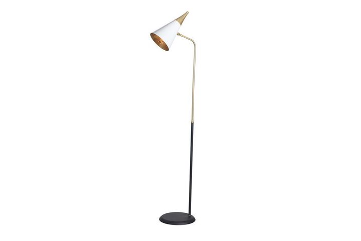 Zeta Conical Floor Lamp, 170 cm, White & Gold