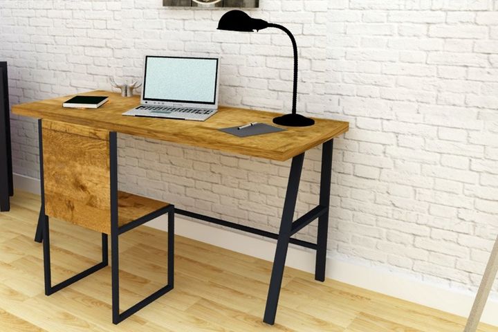 Newport Desk - 150 Cm, Wood & Black | Vivense London