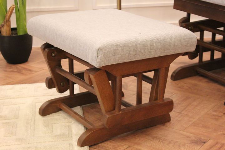 Baroque Schommelstoel, Beige & Walnoot