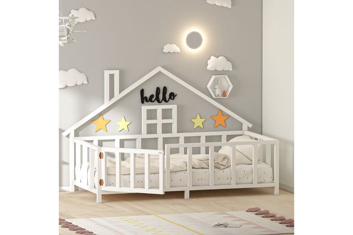Givayo House Montessori Children's Bed, 90 x 190 cm, White