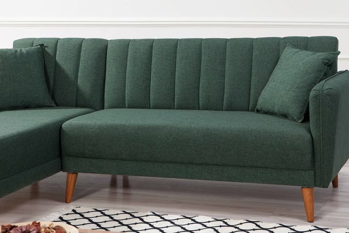 Aqua Ausrichtung Links Ecksofa, Grün