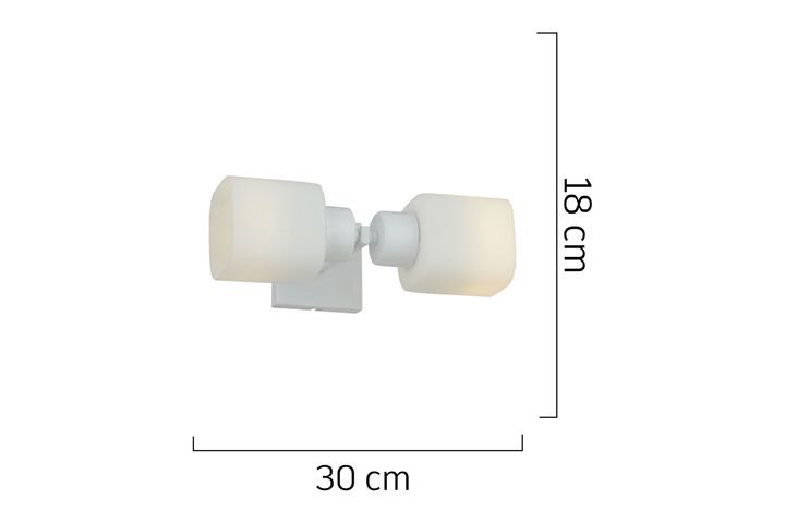 Apliqa Armin Wandlamp met 2 Lampjes, Wit