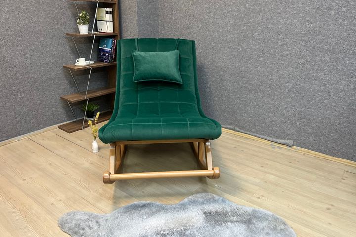 Asedia Maeve Schommelstoel, Groen & Natuurlijke Kleur