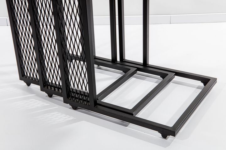 Valencia Bijzettafel Set, 3-Dlg, Antiek Notenhout