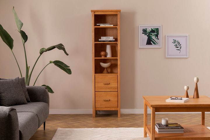 Ranch Boekenrek met 4 Rekken & Lades, Eik