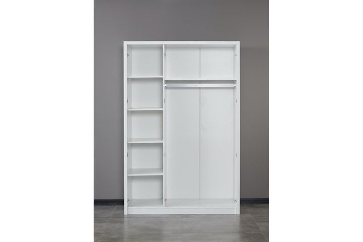 Life Kleidingkast met 3 Deuren en Spiegel, Wit