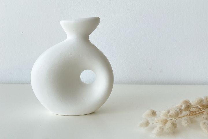 Delta Keramik-Vase, Weiß