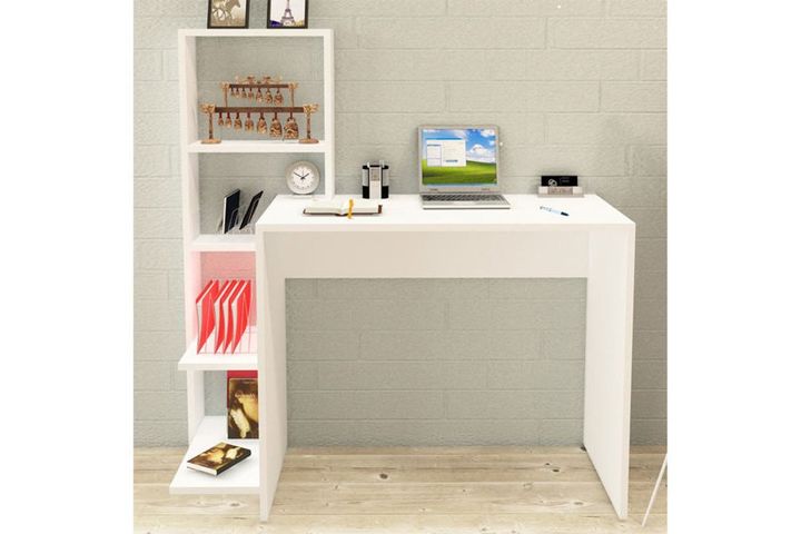 Rafael Desk with Shelf, 112 cm, White
