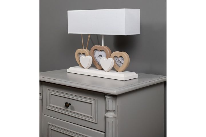 Misto Heart Framed Table Lamp, Brown