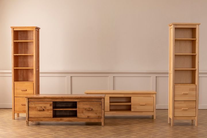 Ranch Boekenrek met 4 Rekken & Lades, Eik