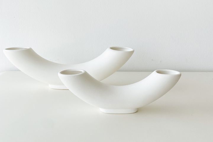 Horn Keramik-Vasen-Set, Weiß