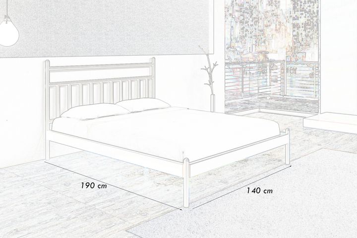 Lima Bedframe, 140x190 cm, Wit