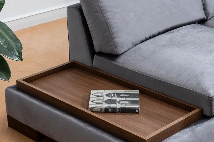 Tulip Hoekbank Rechts, Donkergrijs (Zonder pouf)